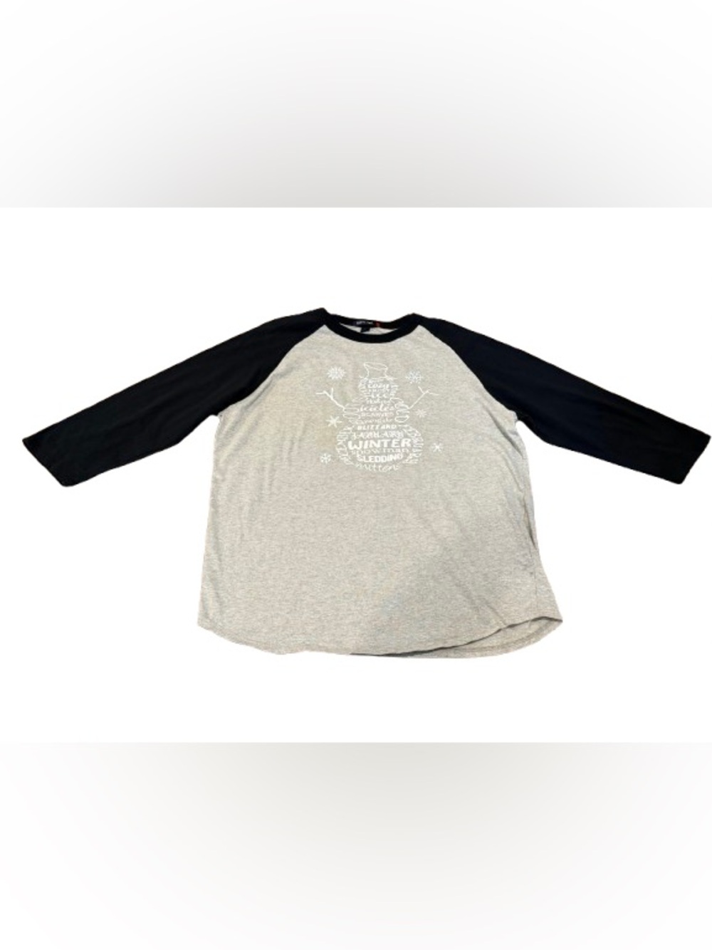 Sport-Tek Women’s Snowman Graphic Grey/Black Long Sleeve Tee Size Extra Large